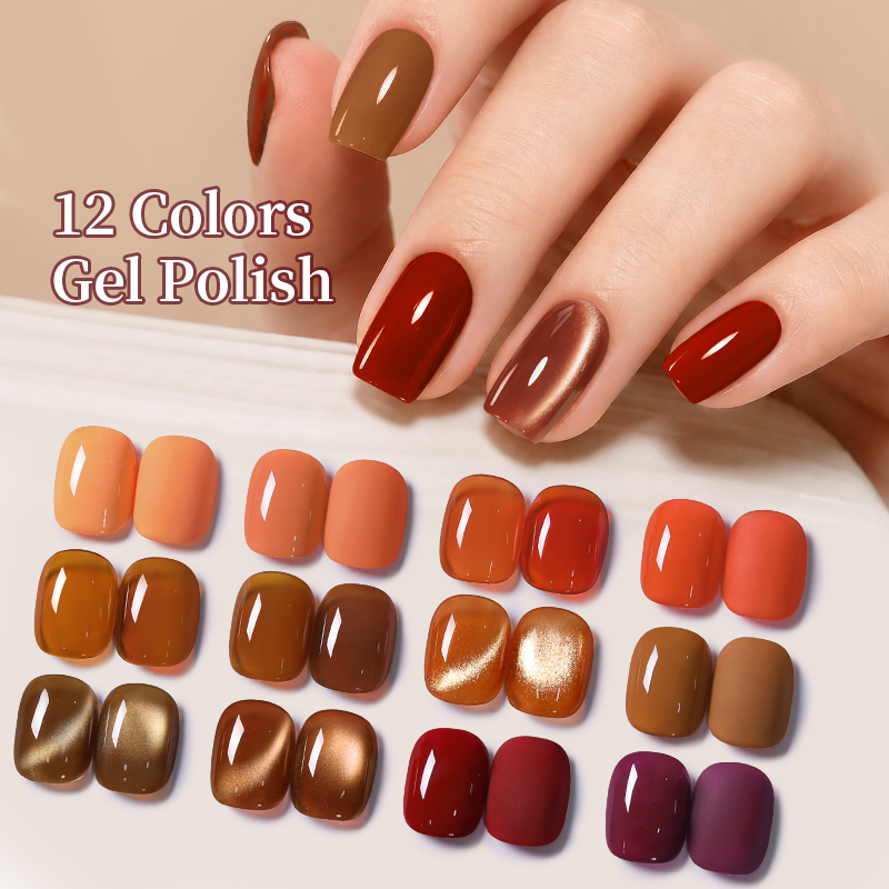 Nail Art Yellow - BORN PRETTY 12가지 색상 가을 젤