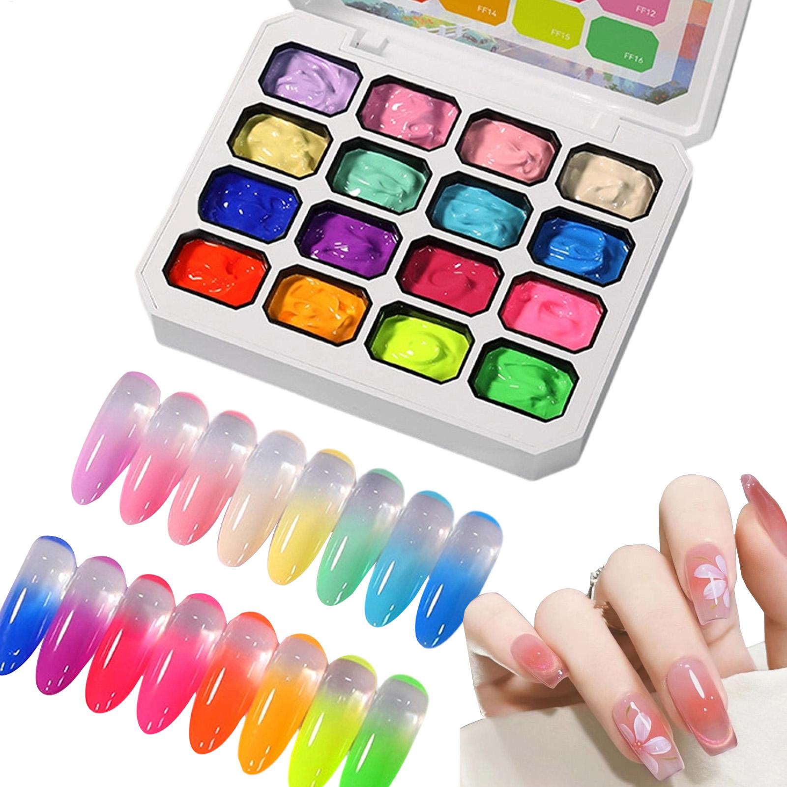 Nail Gel Polish Set - 젤 네일 폴리쉬 세트 16색 UV