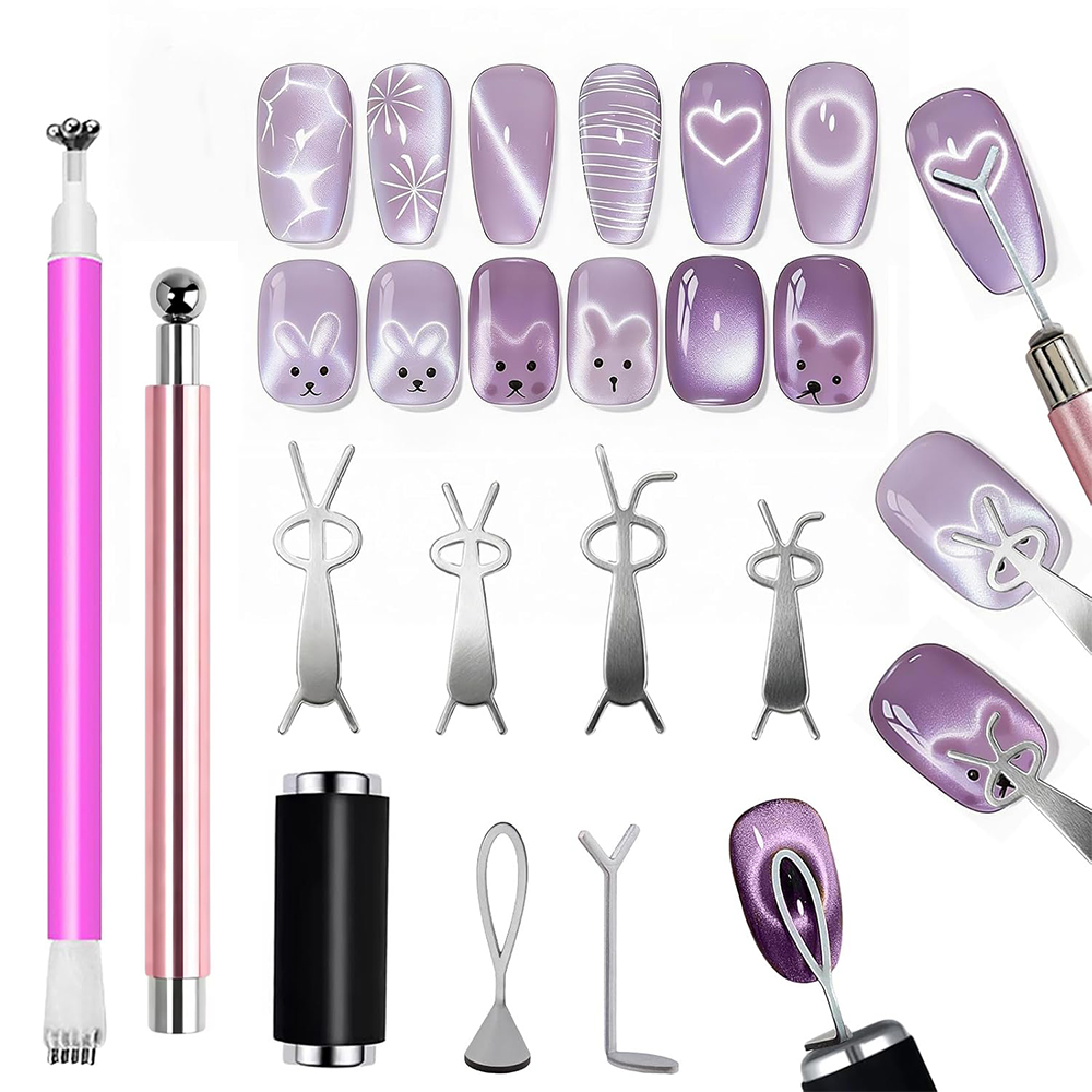 Nail Gel Polish Set - 10개 고양이 눈 네일 자석 세트,