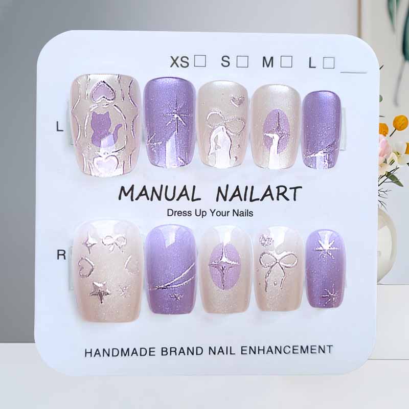 Nail Art Love - 10개 드리미 캣 러브 보우낫 스타