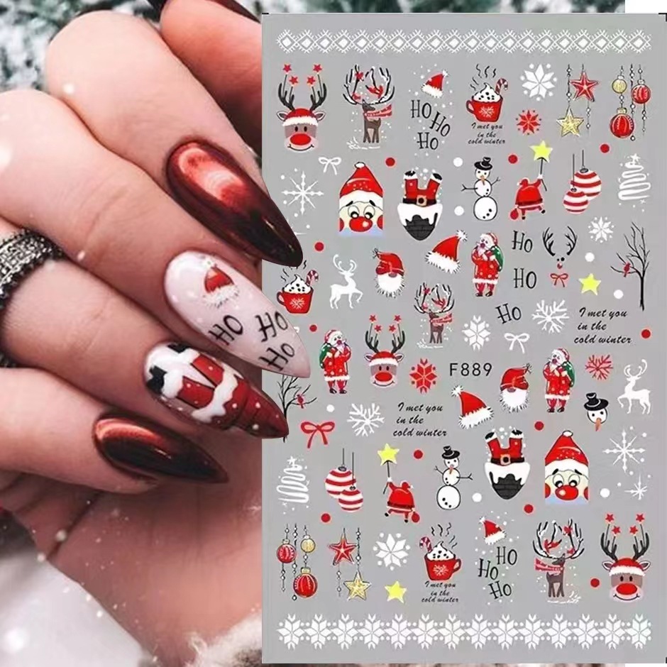 Nail Art Xmas 2025 - 2025 크리스마스 3D 네일 아트 스티커,