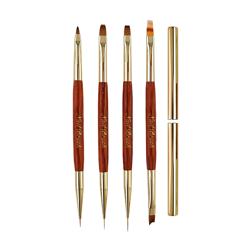 Nail Art Gold - 골드 더블 헤드 네일 브러쉬 드로잉