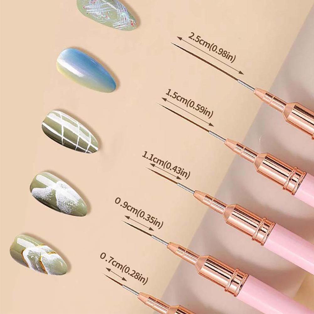 5종 네일 아트 라이너 브러쉬 세트 9mm 11mm 1 - Nail Gel Polish Set 리뷰 및 가격