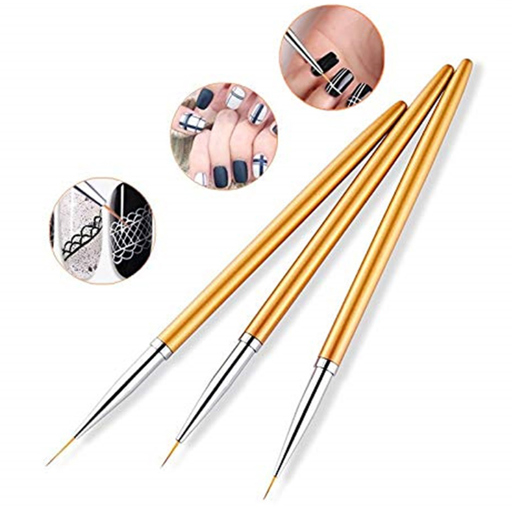 3종 골드 네일 아트 스트라이핑 브러쉬 프렌치 스타일  - Nail Art Gold 리뷰 및 가격