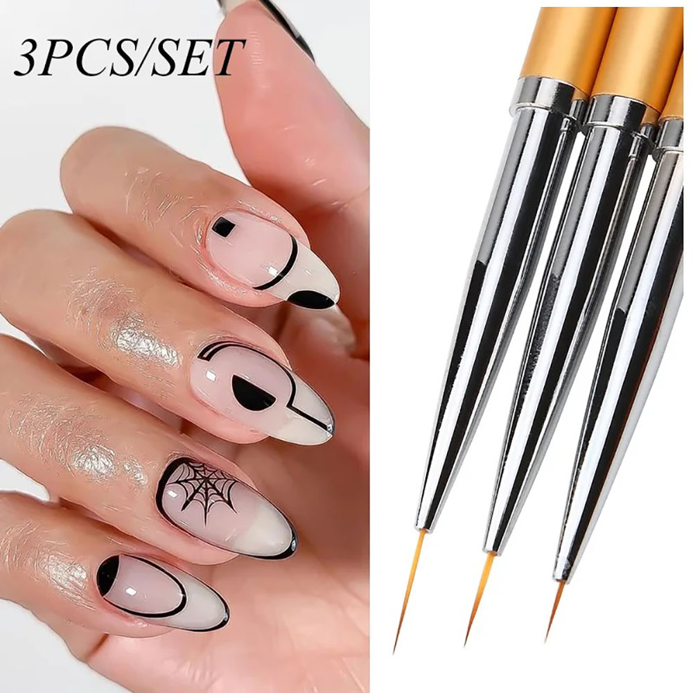 3종 골드 네일 아트 스트라이핑 브러쉬 프렌치 스타일  - Nail Art Gold 리뷰 및 가격
