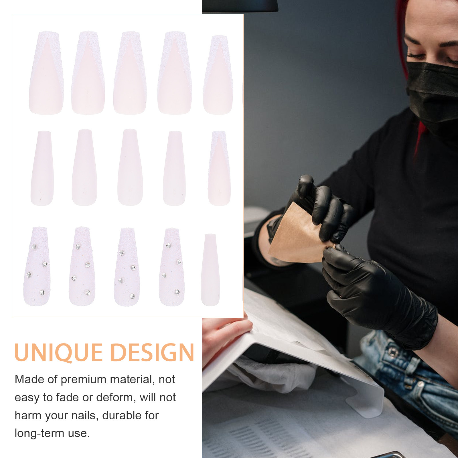 48개들이 풀 커버 인조 손톱, 긴 길이의 네일 아트  - Nail Art France 리뷰 및 가격