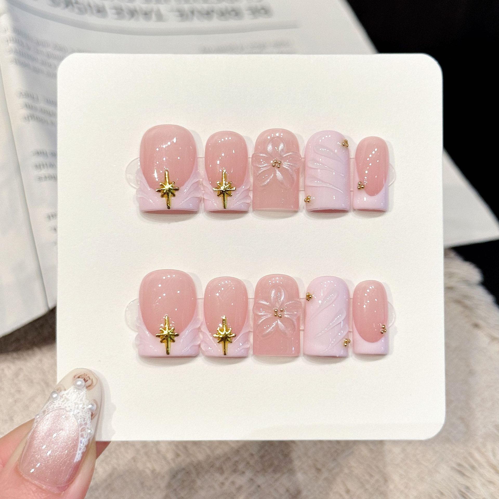 10개 수제 네일 스타리 핑크 파우더 소프트 핑크 부드 - Nail Art Pink Soft 리뷰 및 가격
