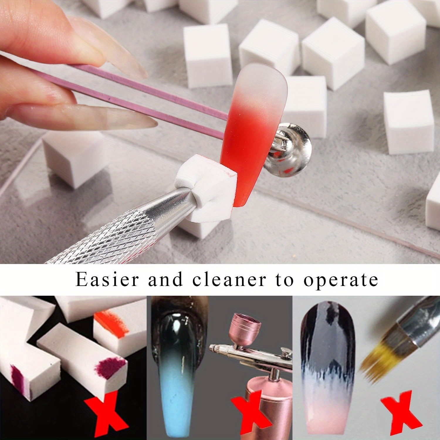 1/50/100Pcs 스퀘어 네일 아트 스폰지 세트 그 - Nail Gel Polish Set 리뷰 및 가격