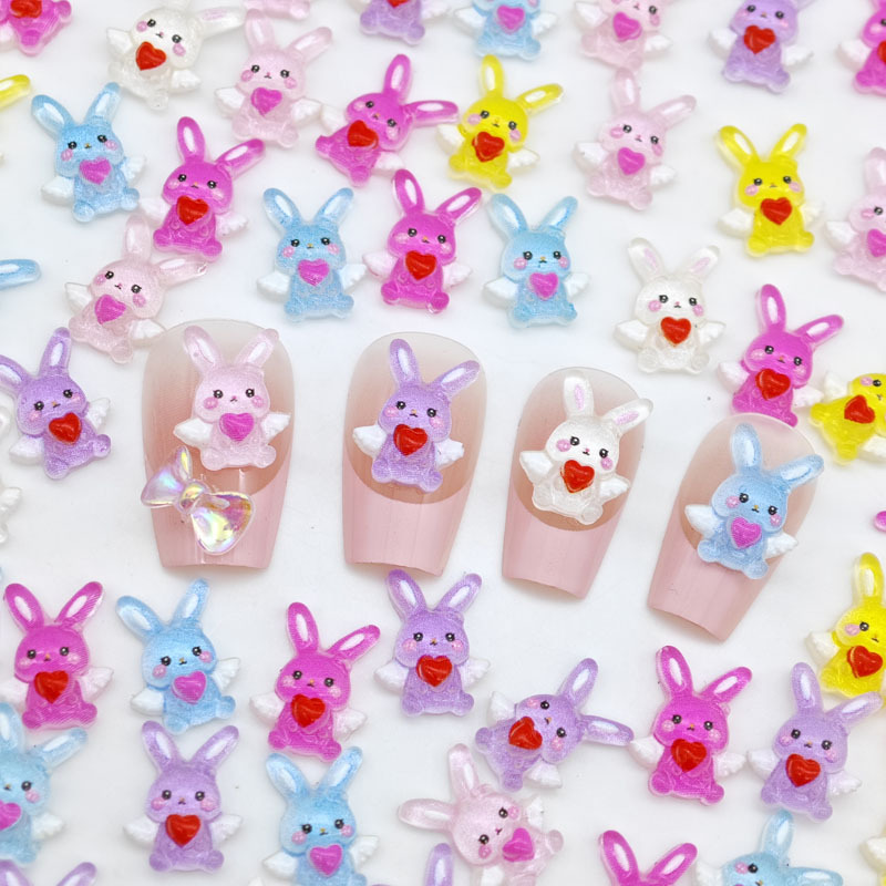 새롭고 귀여운 엔젤 러브 만화 토끼 네일 아트 액세서리 - Nail Art Love 리뷰 및 가격