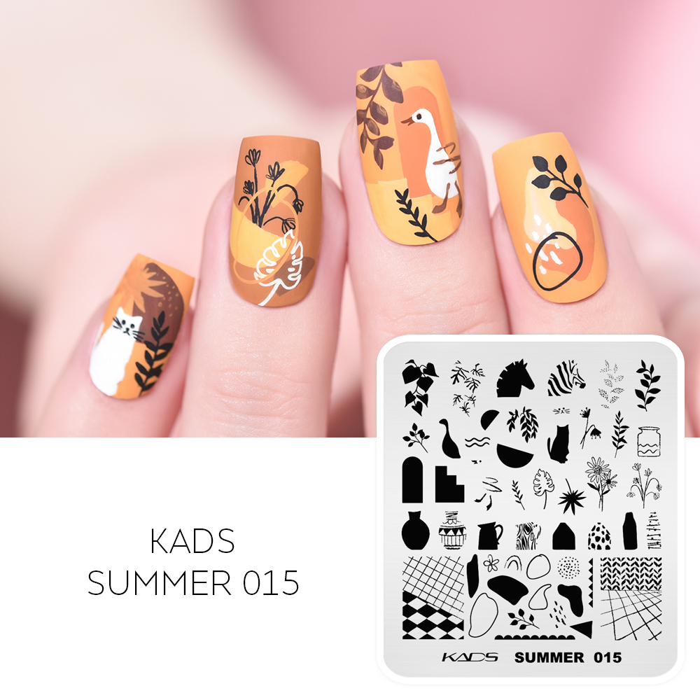 KADS 여름 015 네일 아트 플레이트 꽃병 잎 고양 - Nail Art Zebra 리뷰 및 가격