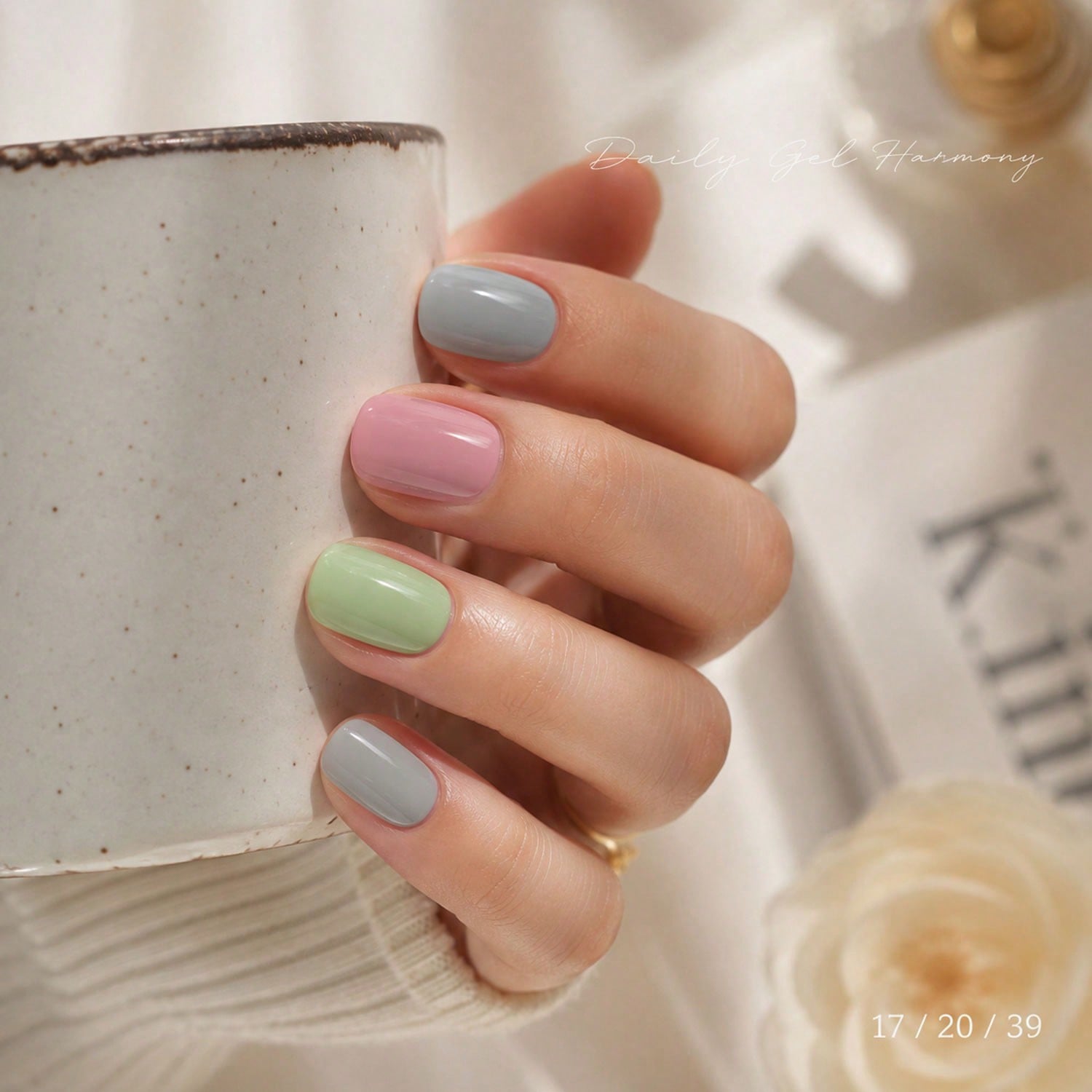 6개입 15ml 젤 폴리시 세트, 쿨 그레이, 더스티  - Nail Art Pink Soft 리뷰 및 가격
