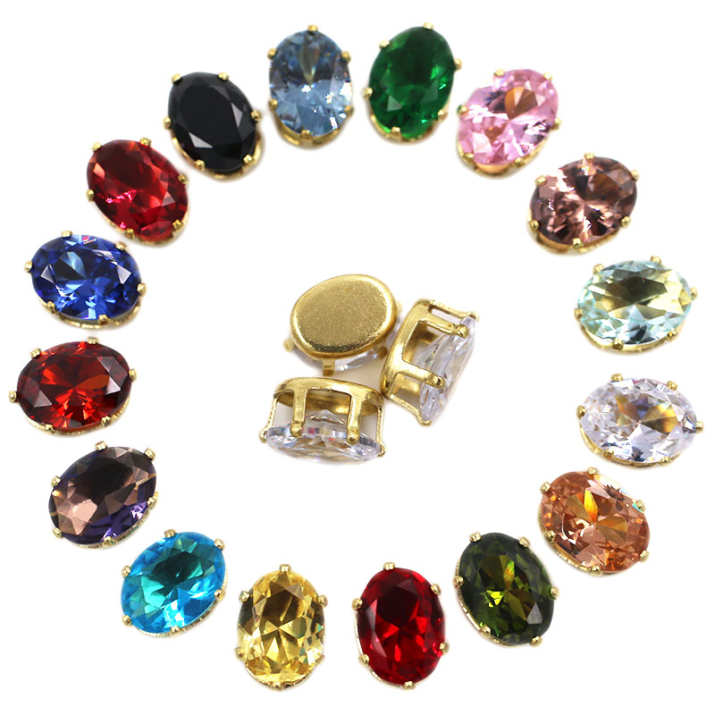 6X8mm 플랫백 골드 클로 세팅 라인스톤 타원형 지르 - Nail Art Gold 리뷰 및 가격