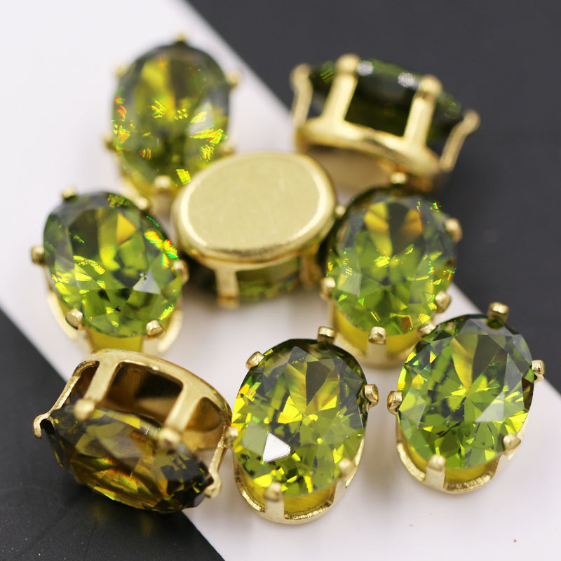 6X8mm 플랫백 골드 클로 세팅 라인스톤 타원형 지르 - Nail Art Gold 리뷰 및 가격