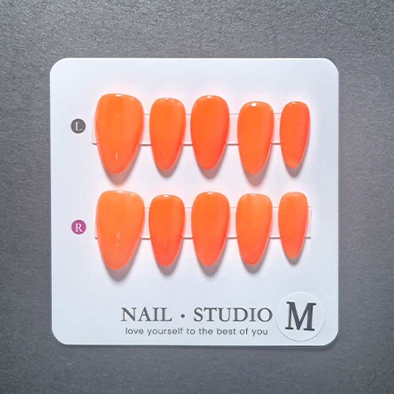10개입 아몬드 프레스온 네일 수제 화려한 여름 컬러  - Nail Art Yellow 리뷰 및 가격
