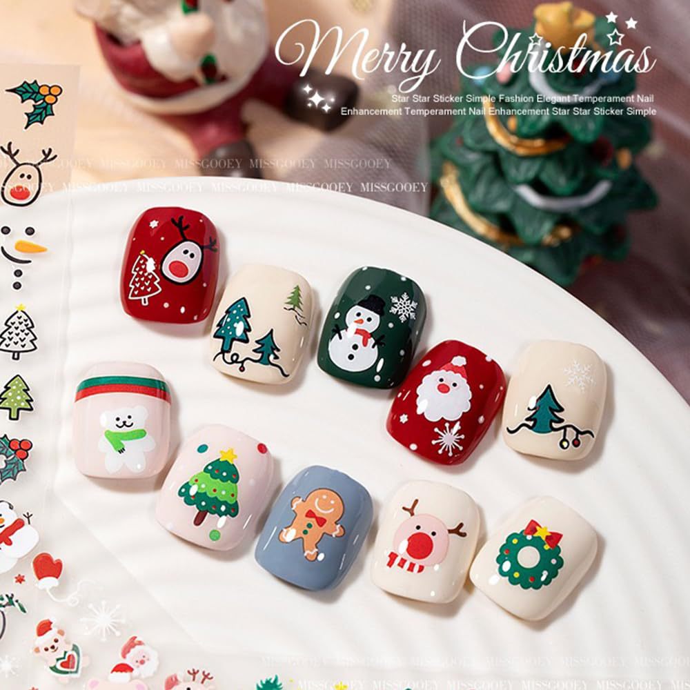 30장 크리스마스 네일 아트 스티커 셀프 접착식 3D  - Nail Art Xmas 리뷰 및 가격