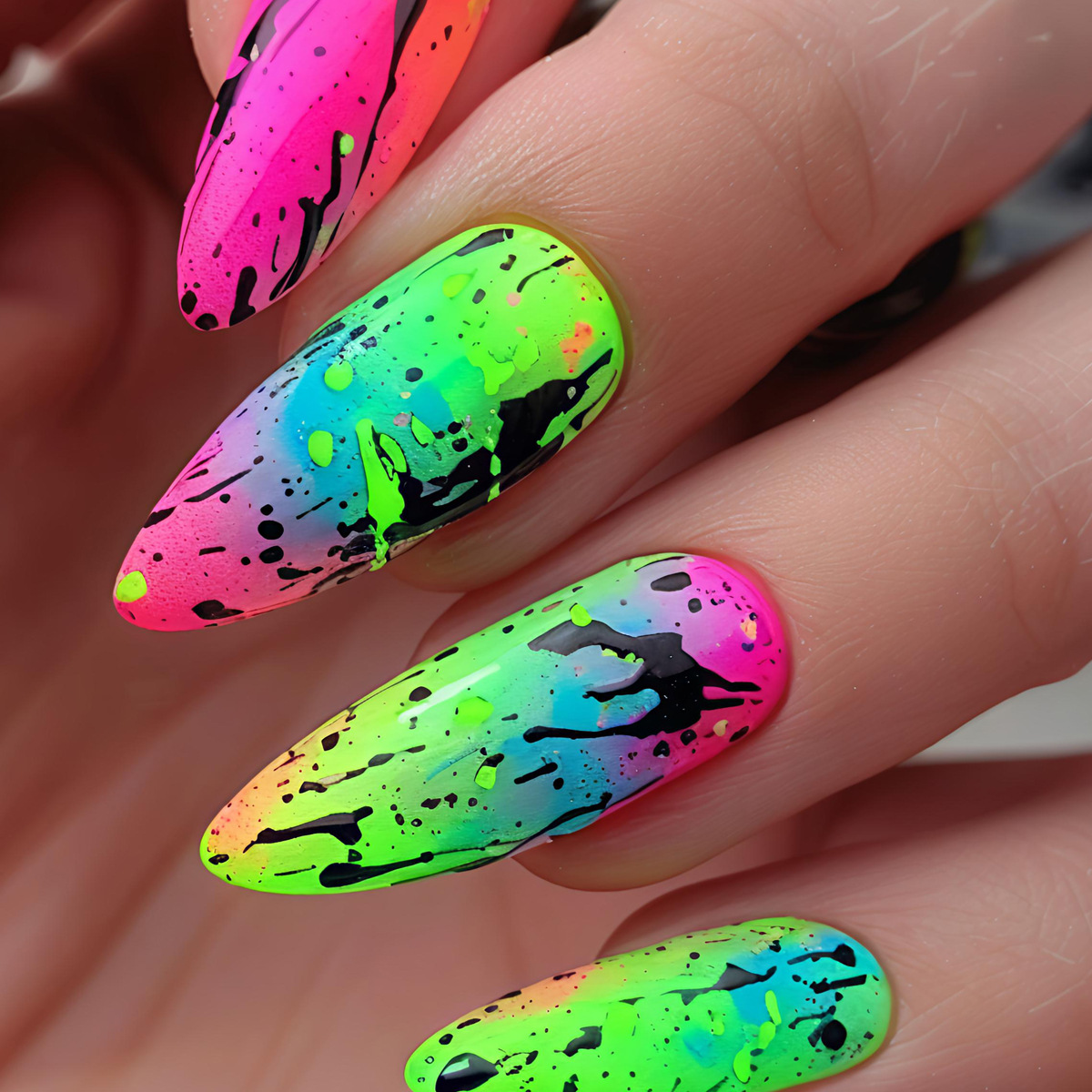 24개/세트 짧은/중간/긴 인조 손톱 그라데이션 퍼플  - Nail Art Yellow 리뷰 및 가격