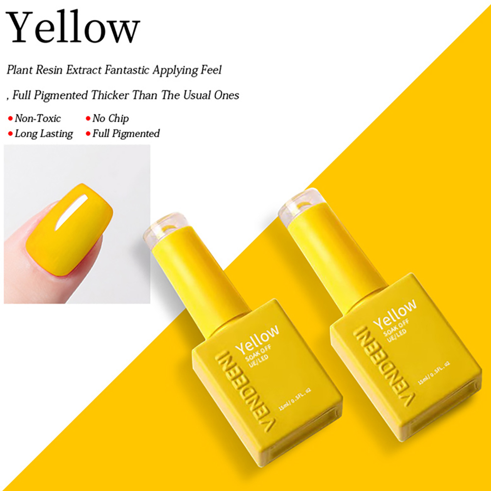 벤디니 15ml 블랙 화이트 레드 옐로우 블루 젤 네일 - Nail Art Yellow 리뷰 및 가격