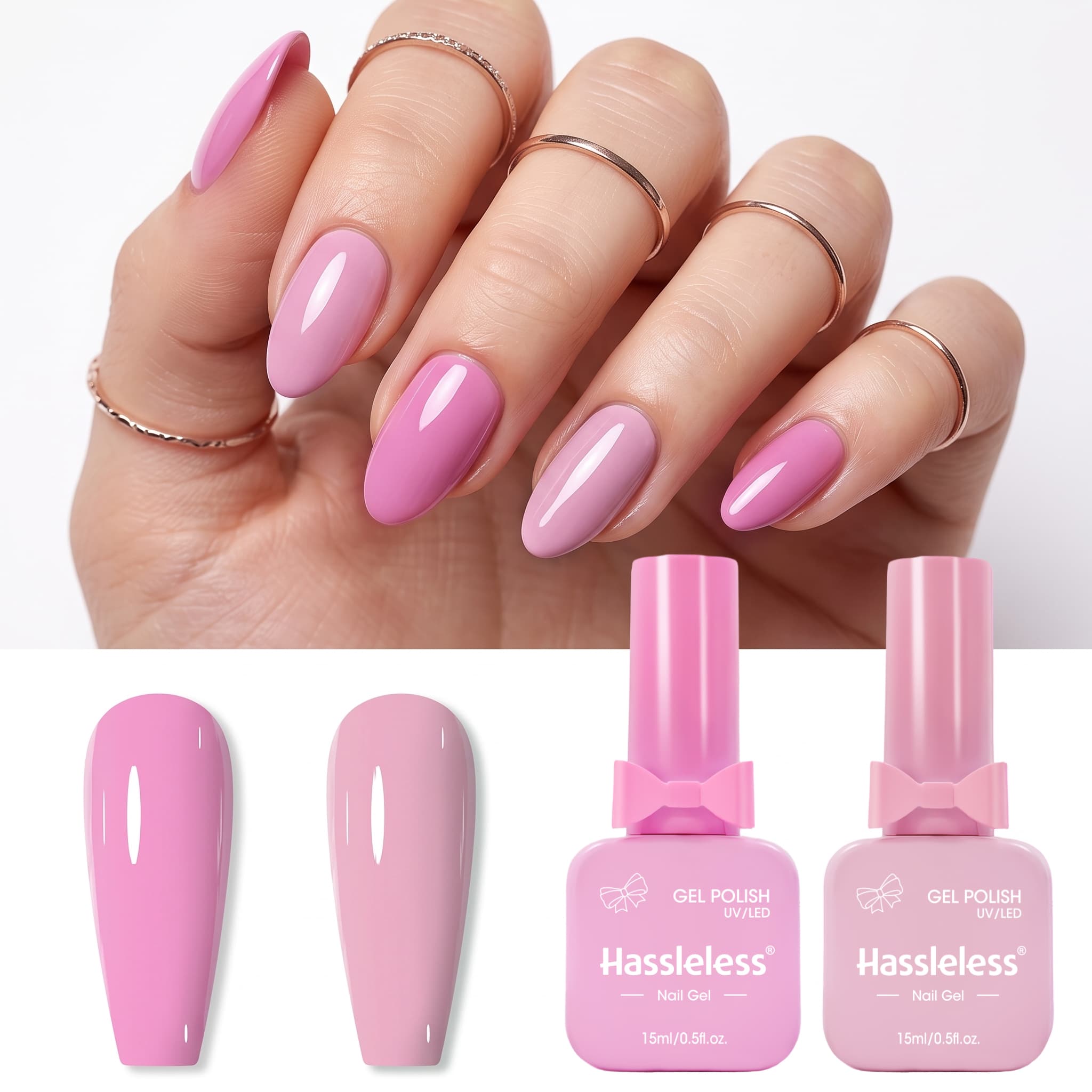 번거로움 없는 2피스 젤 네일 폴리시 세트, 은은한 벚 - Nail Art Pink Soft 리뷰 및 가격