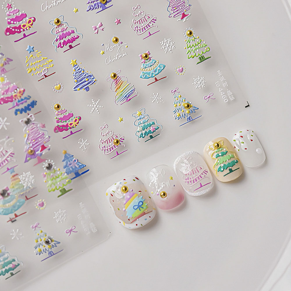 크리스마스 네일 아트 스티커 데칼, 5D 엠보싱 골드  - Nail Art Xmas 리뷰 및 가격