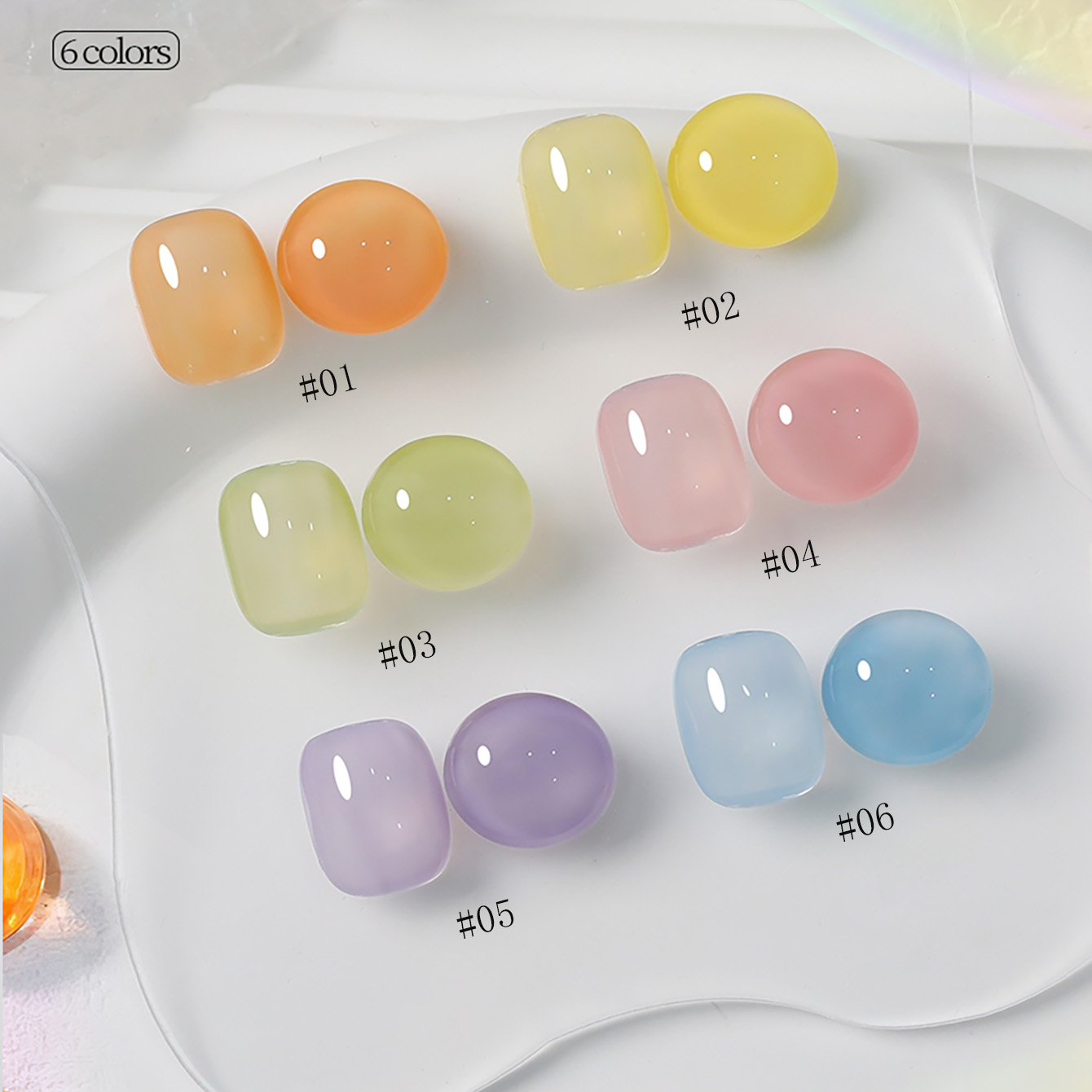 1-6pcs PSK 새로운 마카롱 캔디 오렌지 젤 네일 - Nail Art Yellow 리뷰 및 가격